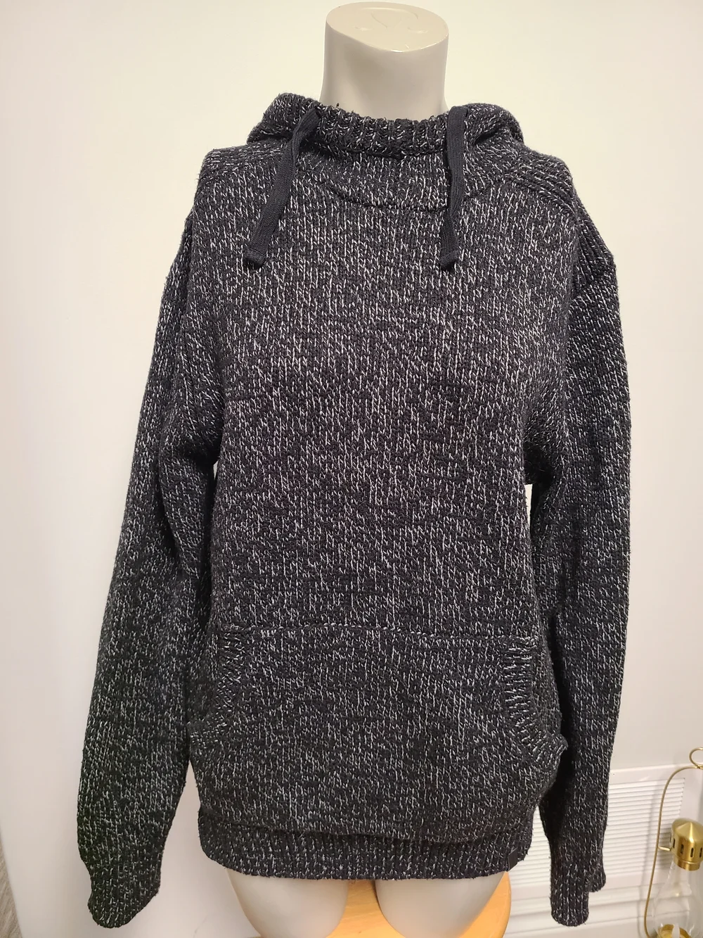 Roots Black & White Marled Knit Hoodie - Picture 1 of 6
